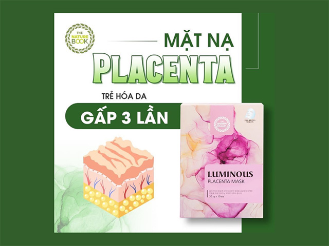 Mặt nạ thiên nhiên trẻ hóa da từ nhau thai cừu Placenta The Nature Book Hàn Quốc nhập khẩu chính hãng