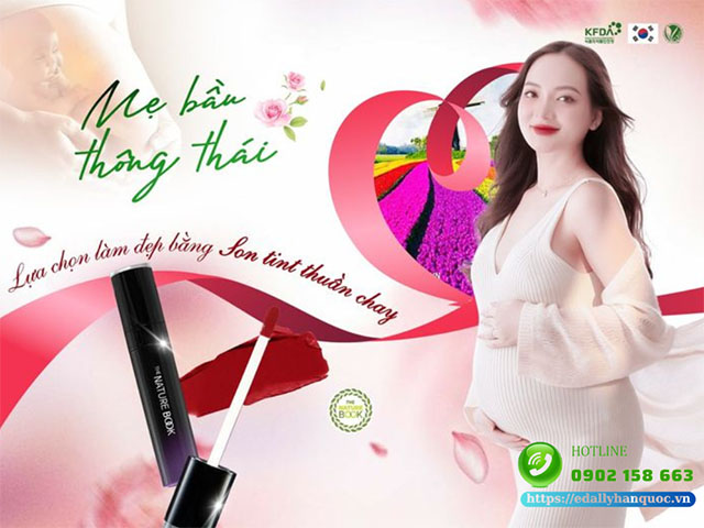 Mẹ bầu thông thái hãy lựa chọn làm đẹp bằng Son tint thuần chay The Nature Book Hàn Quốc chính hãng