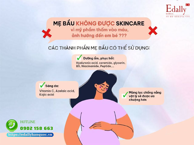 Mẹ bầu có nên dùng Mỹ phẩm để skincare hay không, tại sao?