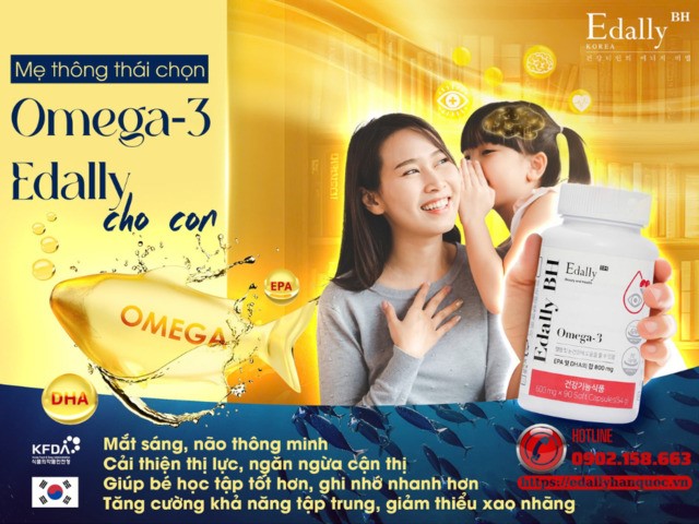 Mẹ thông thái chọn bổ sung Omega-3 Eedally ngay cho con