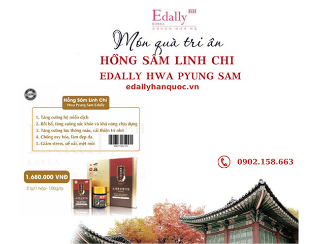 Món quà tặng sức khỏe 8/3 - Cao hồng sam linh chi Hàn Quốc Edally Hwa Pyung Sam