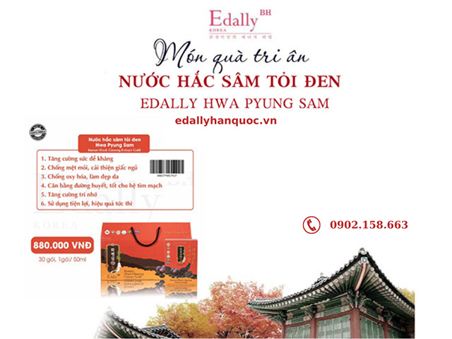 Món quà tặng sức khỏe 8/3 - Nước hắc sâm tỏi đen Hàn Quốc Edally Hwa Pyung Sam