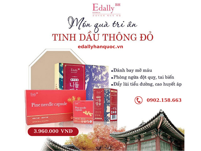 Món quà tặng sức khỏe 8/3 - Tinh dầu thông đỏ Hàn Quốc Edally Pine Needle Capsule