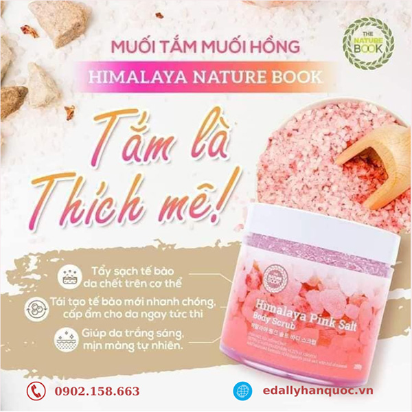 Muối tắm muối hồng Himalaya Nature Book Hàn Quốc - Tắm là thích mê