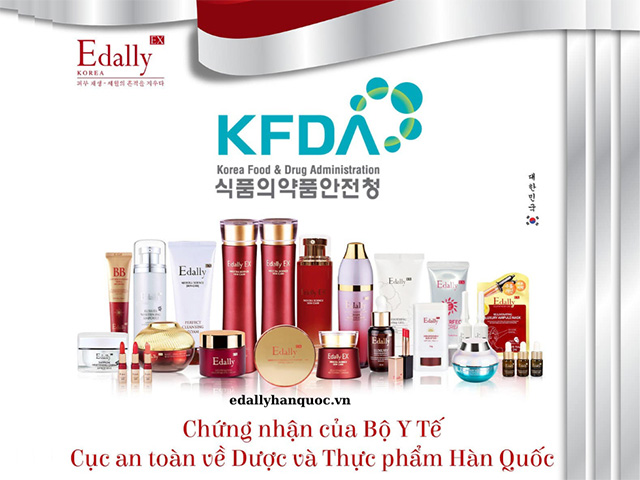 Mỗi sản phẩm của Mỹ Phẩm Edally EX Hàn Quốc đều được KFDA chứng nhận