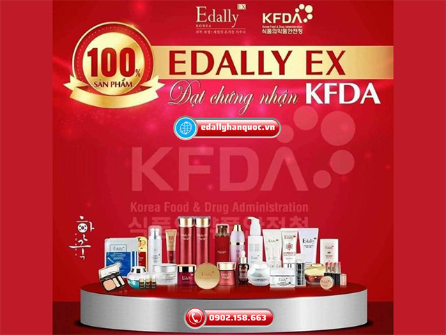 100% sản phẩm của Mỹ phẩm Hàn Quốc Edally EX được chứng nhận bởi KFDA