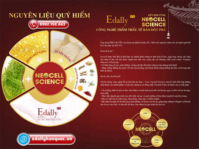 Mỹ phẩm Hàn Quốc Edally EX với sự kết hợp giữa các thành phần cao quý và công nghệ thẩm thấu tế bào đột phá Neocell Science