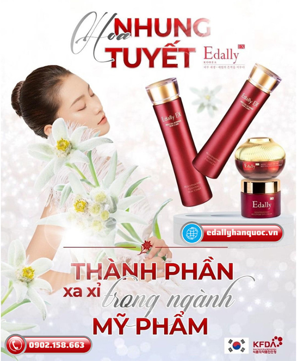 Thành phần Hoa nhung tuyết trong Mỹ phẩm Hàn Quốc Edally EX