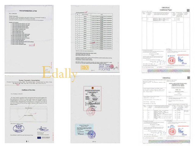Mỹ Phẩm Tái Tạo Da Cao Cấp Edally EX Hàn Quốc có đầy đủ giấy tờ thông quan và chứng từ nộp thues nhập khẩu