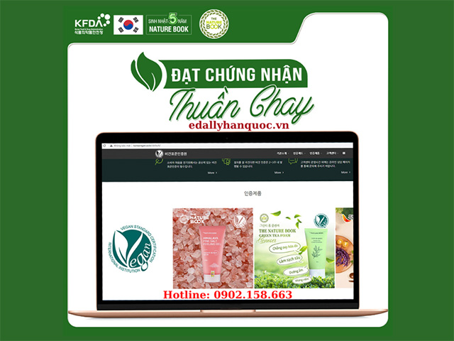 Mỹ phẩm thuần chay Hàn Quốc The Nature Book đứng top đầu trên trang web của tổ chức Korea vegan