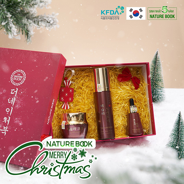 Set quà giáng sinh ấm áp từ Mỹ phẩm thuần chay The Nature Book Hàn Quốc - Bộ ngừa nám mesla