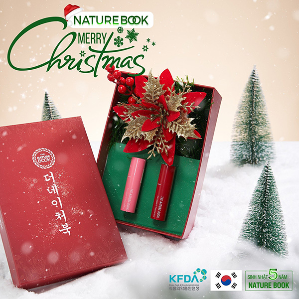 Set quà giáng sinh ấm áp từ Mỹ phẩm thuần chay The Nature Book Hàn Quốc - Son dưỡng