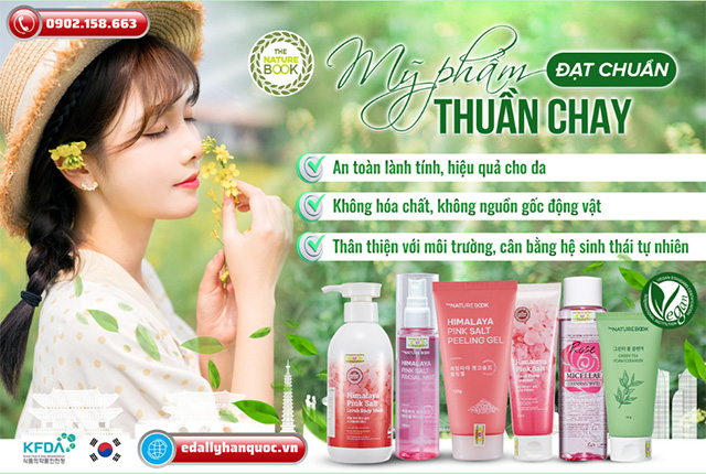 Mỹ phẩm thuần chay The Nature Book Hàn Quốc được chứng nhận thuần chay Quốc tế