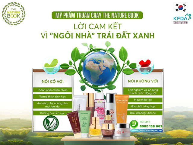 Mỹ phẩm thuần chay The Nature Book Hàn Quốc - Lời cam kết vì ngôi nhà trái đất xanh