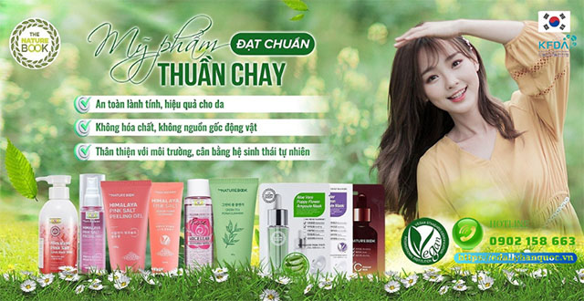 Mỹ phẩm thuần chay The Nature Book Hàn Quốc nhập khẩu chính hãng đạt chứng nhận thuần chay Quốc tế Vegan