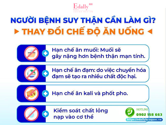 Người bệnh suy thận mạn tính cần thay đổi chế độ ăn uống để cải thiện bệnh