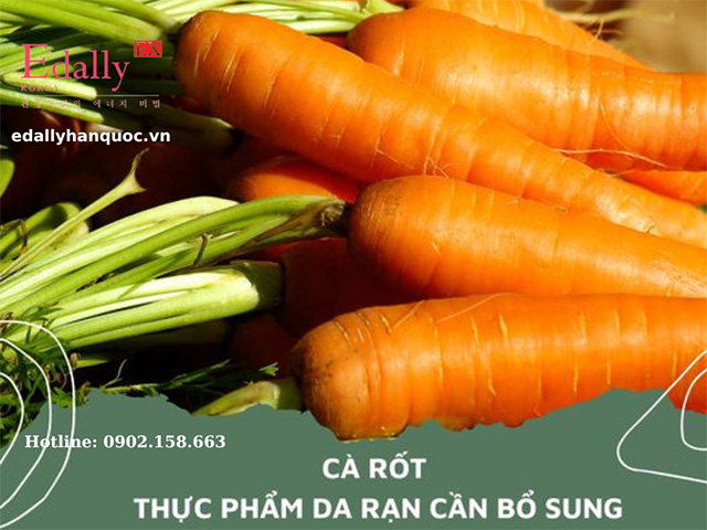 Cà rốt là loại thực phẩm người bị ran da nên bổ sung