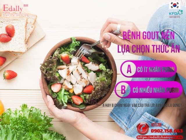 Bệnh gout nên lựa chọn thức ăn như thế nào?