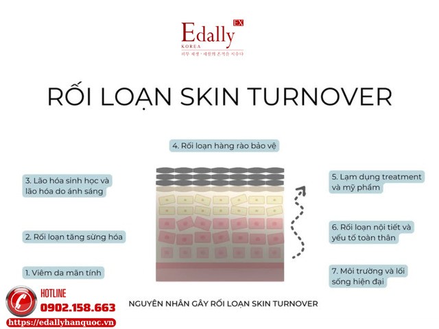 Nguyên nhân gây rối loạn chu trình tái tạo da (skin turnover)