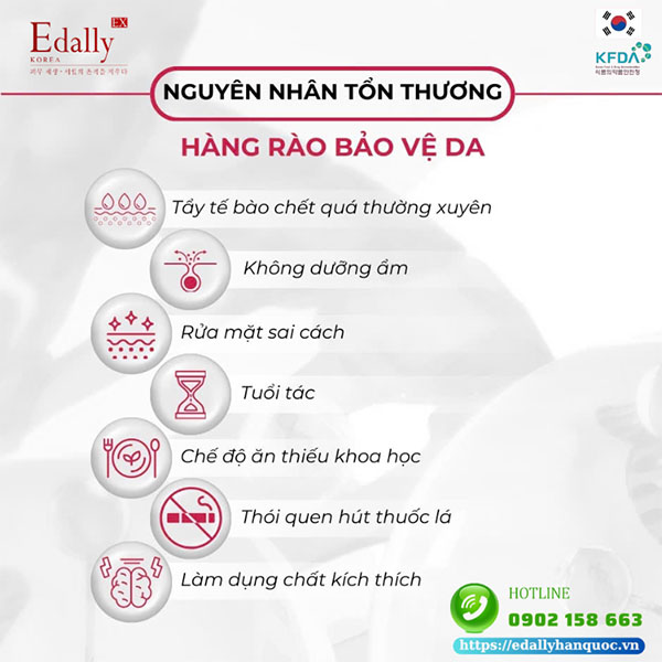 Nguyên nhân khiến hàng rào bảo vệ da bị tổn thương