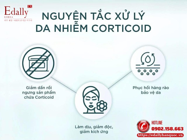 Nguyên tắc xử lý da bị nhiễm corticoid
