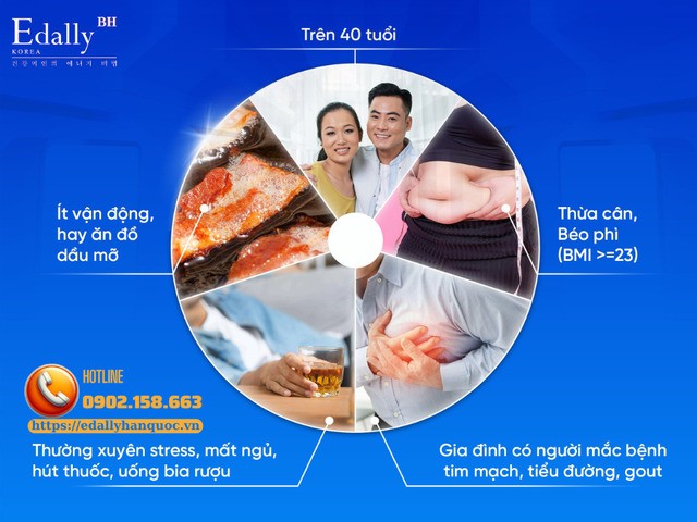 Những đối tượng dễ mắc bệnh tiểu đường, gout, mỡ máu, mỡ gan