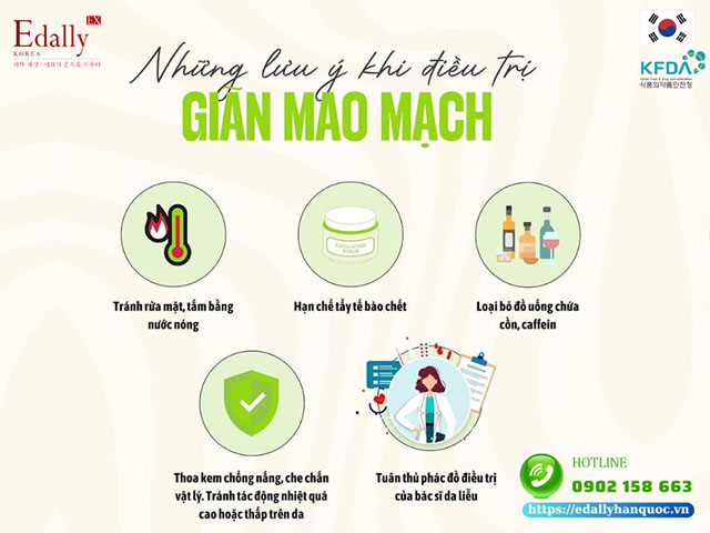 Những lưu ý khi điều trị da bị giãn mao mạch