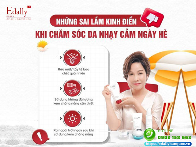 Những sai lầm kinh điển khi chăm sóc làn da nhạy cảm ngày hè