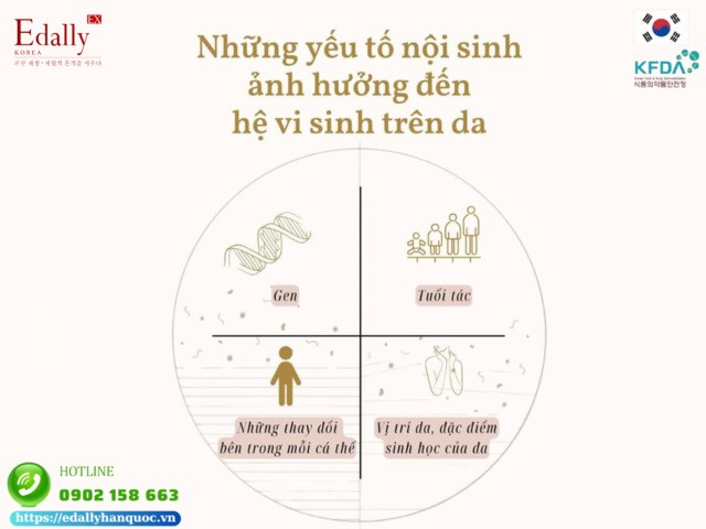 Các yếu tố nội sinh ảnh hưởng đến hệ vi sinh vật trên da