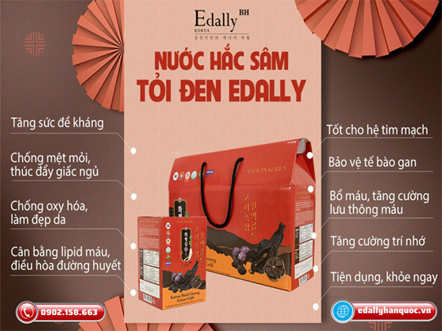 Tác dụng của Nước hắc sâm tỏi đen Edally BH Hàn Quốc nhập khẩu chính hãng