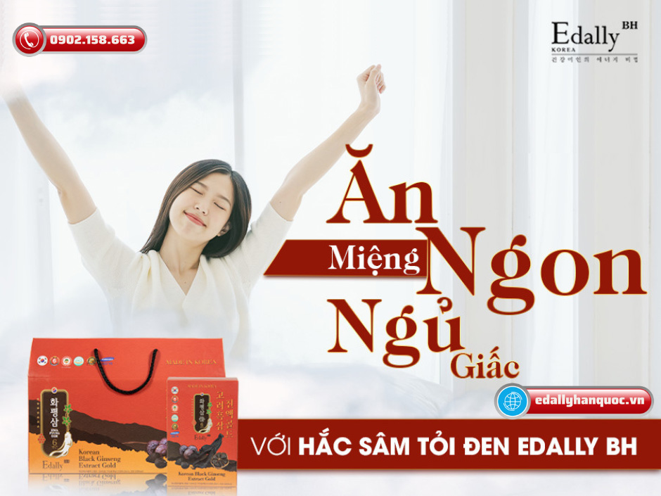 Nước hắc sâm tỏi đen Edally BH Hàn Quốc có tác dụng cải thiện giấc ngủ hiệu quả