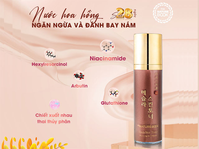 Thành phần của Nước hoa hồng dưỡng trắng ngừa nám da The Nature Book Hàn Quốc