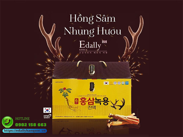 Nước Hồng sâm Nhung hươu Edally Hwa Pyung Sam 6 Year Old Korea Red Ginseng Antilers Liquit Hàn Quốc nhập khẩu chính hãng