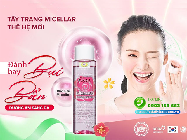 Nước tẩy trang Micellar thế hệ mới The Nature Book Hàn Quốc nhập khẩu chính hãng