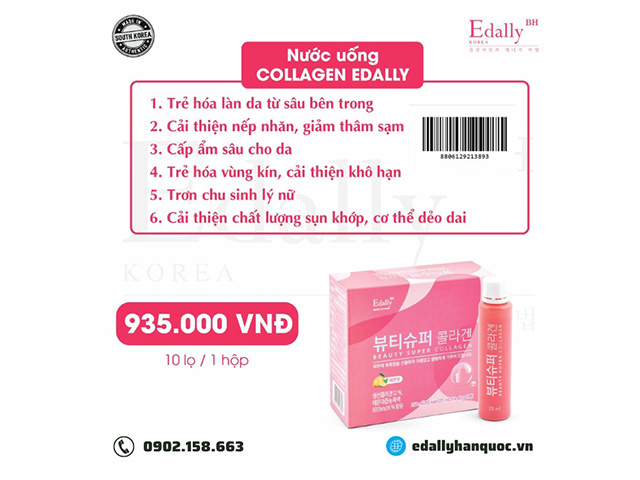 Nước uống Beauty Super Collagen Edally BH Hàn Quốc nhập khẩu chính hãng