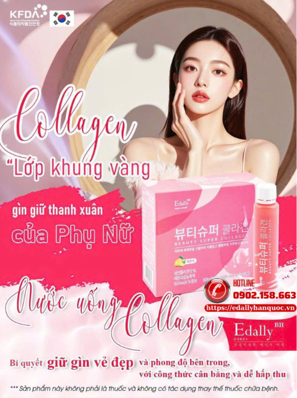 Nước uống Beauty Super Collagen Edally - Bí quyết giữ gìn thanh xuân của phụ nữ Việt