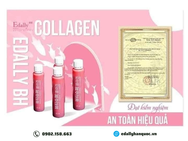 Nước uống Beauty Super Collagen Edally Hàn Quốc được kiểm định và chứng nhận bởi Bộ Y Tế