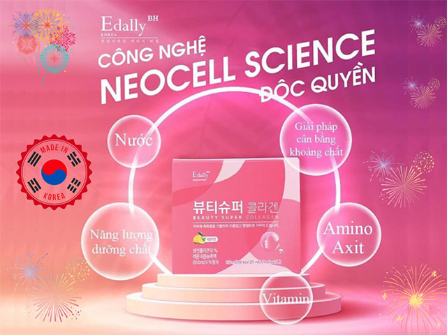 Nước uống Collagen Edally Hàn Quốc được ứng dụng công nghệ Thẩm thấu tế bào đột phá Neocell Science