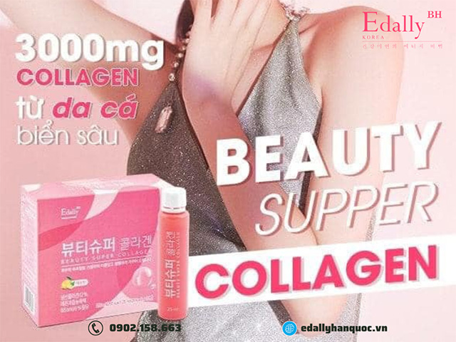 Nước uống Beauty Super Collagen Edally Hàn Quốc có hàm lượng collagen peptide lên đến 3000mg