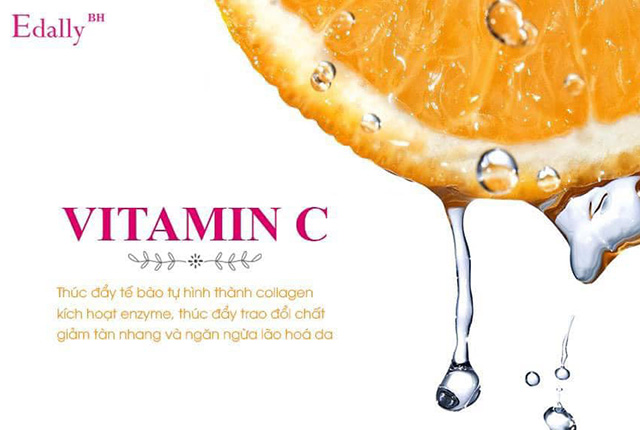Nước uống collagen Edally với thành phần chiết xuất vitamin C từ táo và chanh