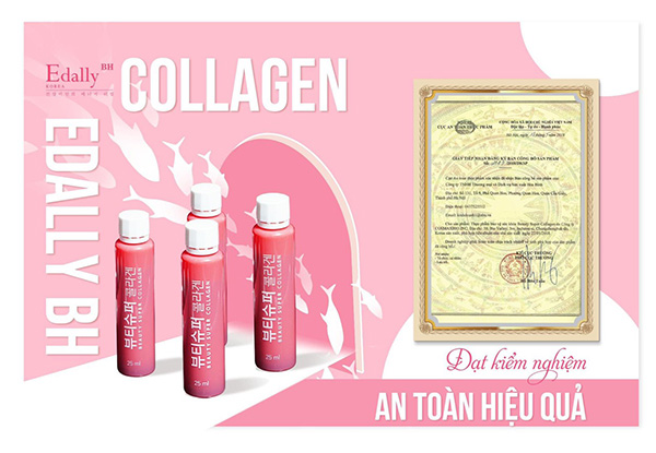 Nước uống collagen Edally là sản phẩm được Bộ Y Tế chứng nhận chất lượng