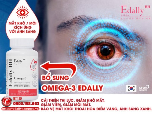 Omega-3 Eedally bảo vệ đôi mắt toàn diện cho con