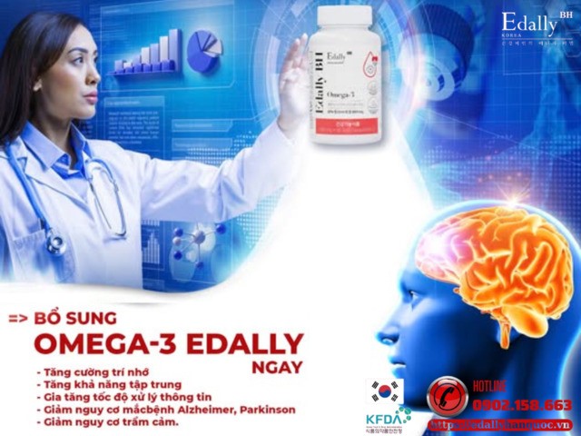 Omega-3 Edally với hàm lượng 800mg DHA, EPA từ dầu cá giúp bé phát triển não bộ toàn diện