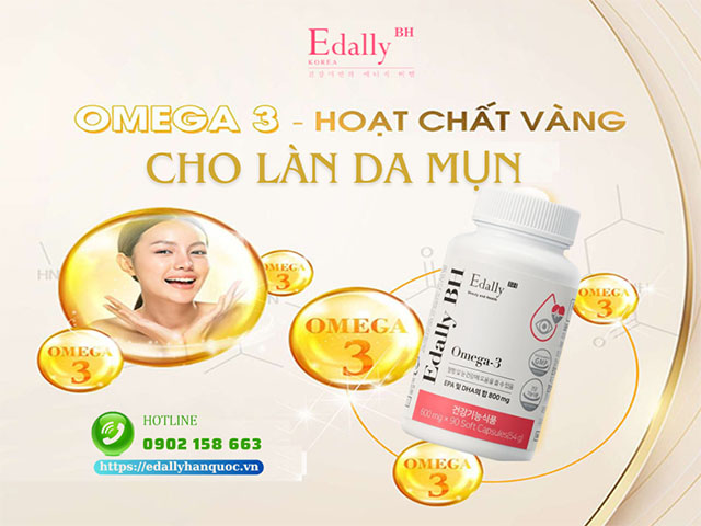 Omega-3 Edally BH - Sản phẩm vàng cho làn da mụn