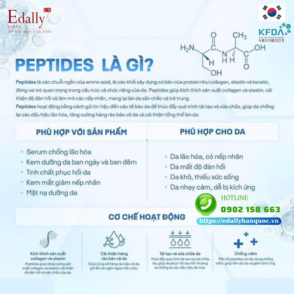 Tác dụng của hoạt chất Peptide trong mỹ phẩm