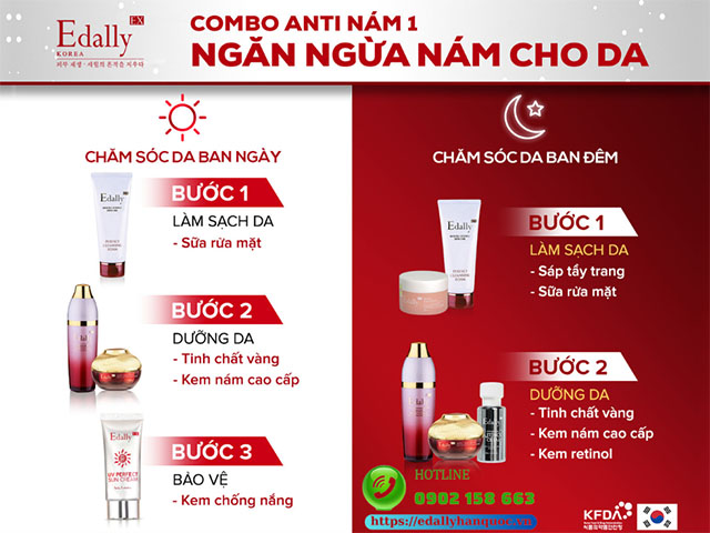 Phác đồ 1 chăm sóc cho da nám, tàn nhang sau khi điều trị tại nhà hiệu quả