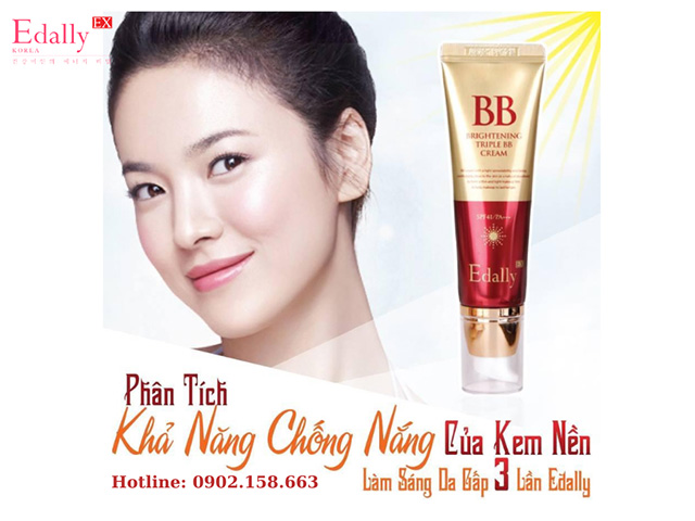 Phân tích khả năng chống nắng của Kem nền BB làm bừng sáng làn da gấp 3 lần Edally EX Hàn Quốc