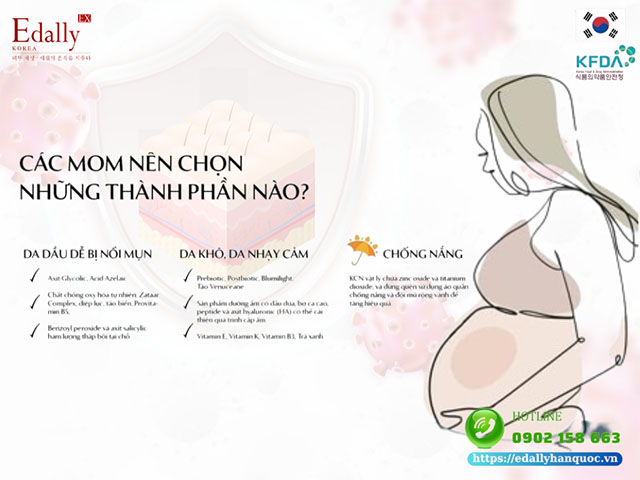 Những thành phần nên chọn khi chăm sóc da nhạy cảm ở phụ nữ mang thai