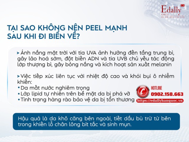 Phục hồi da sau hè và sau khi đi biển về tại sao không nên peel mạnh?