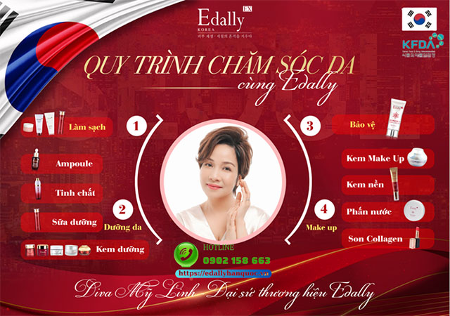 Quy trình chăm sóc da mặt hàng ngày với các sản phẩm Mỹ phẩm Edally EX